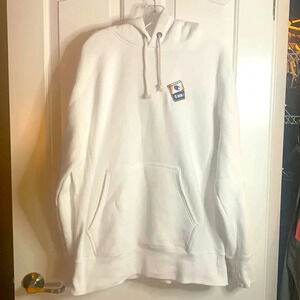 NWOT men’s Champion from Percival of London embroidered white hoodie sz XL